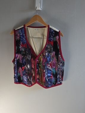 Vintage 90s Handmade Quilted Vest Size Small